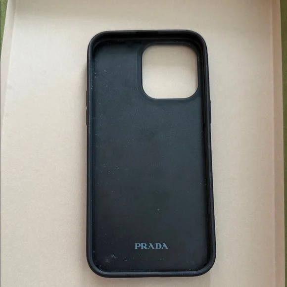 Prada Black Studded Cell Phone Case